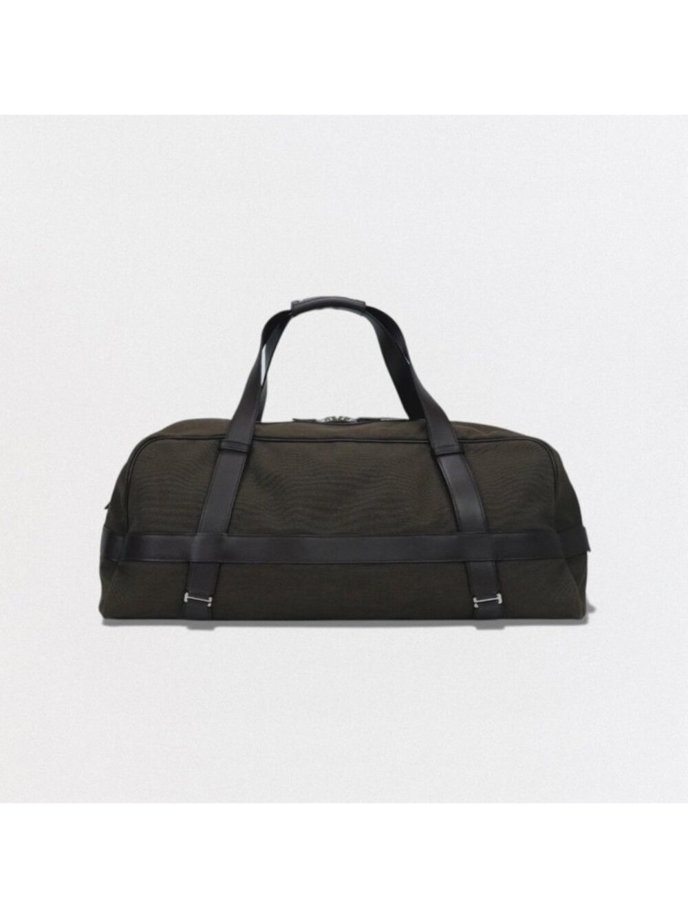 Hermes Allion 60 Boston Bag Toile H Leather Brown Khaki Green Silver 2-Way